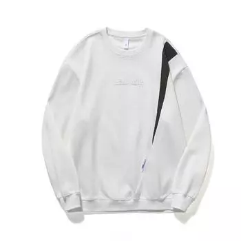 Осенне-зимний американский тяжелый ретро-сращивающийся свитер, мужской свободный большой размер, круглый вырез, топ, длинный рукав, прилив M