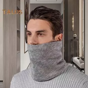 Осенне-зимний бархатный утолщенный шейный шарф-гетр для мужчин и женщин, однотонный эластичный шарф, ветрозащитный, термоизоляционный, шейный платок