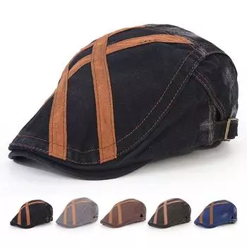 Осенне-зимний берет, кепки газетчика для мужчин, повседневные британские винтажные плоские кепки, шапки художников «Гэтсби», шляпа водителя «Плющ», Gorro Hombre Boina 55-60cm чёрный