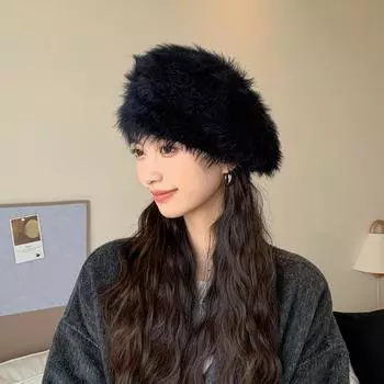 Осенне-зимний берет плюшевый теплый защитный чехол для ушей женская шляпа художника хаки