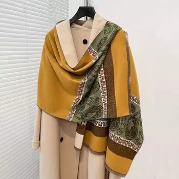 Осенне-зимний бобовый росток теплая нежность ретро-стиль женский теплый шарф кондиционер шаль шарф 180-70cm серый