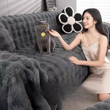 Осенне-зимний чехол для дивана, полотенце, зимний плюшевый нескользящий чехол для дивана, новая подушка для дивана, не царапающаяся 180*130