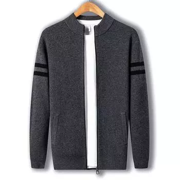 Осенне-зимний черный воротник-стойка повседневный однотонный кашемировый шерстяной свитер облегающего кроя для молодежи и среднего возраста M