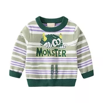 Осенне-зимний детский вязаный свитер для мальчиков, толстовки с героями мультфильмов, классические пуловеры с круглым вырезом и длинными рукавами, детская одежда 100