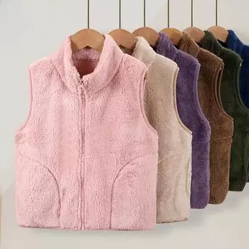 Осенне-зимний детский жилет, утепленный флисовый детский жилет, повседневная универсальная верхняя одежда, жилет, топы, одежда для отдыха на 4-20 лет 110cm