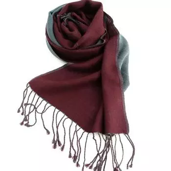 Осенне-зимний двухцветный деловой мужской шерстяной шарф с длинной кисточкой, корейская версия теплого кашемирового шарфа 220 коричневый