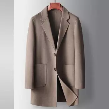 Осенне-зимний двусторонний тренчкот ручной работы для среднего и молодого возраста, деловой, досуговый, теплая шерстяная куртка Nizi 170