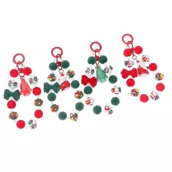 Осенне-зимний флокированный рождественский браслет-цепочка для телефона с подвеской в виде рождественской елки, ремешок на запястье, праздничный браслет-браслет с защитой от потери Christmas Tree красный