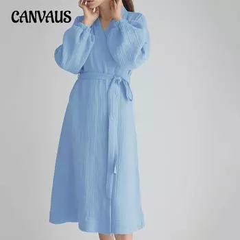 Осенне-зимний французский однотонный кардиган халат из двойного марлевого хлопка повседневная модная пижама для отдыха костюм S розовый