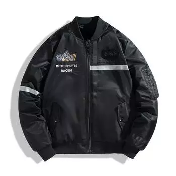 Осенне-зимний хлопковый летный костюм с воротником-бейсболкой, куртка-авиатор из хлопка с вышивкой, свободная куртка модного бренда L