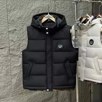 Осенне-зимний хлопковый жилет мужской модный свободный и утепленный большого размера 120 кг зеленый студенческий жилет верхняя одежда хлопковый жилет M (85-50 kg) чёрный