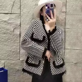 Осенне-зимний кардиган женский смысл дизайн ниша супер красивый бархатный топ из норки роскошный вязаный кардиган пальто женский