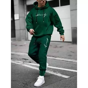Осенне-зимний комплект из двух предметов для мужчин, женский спортивный костюм с капюшоном, качественный, удобный, повседневный, модный, повседневный S
