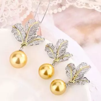 Осенне-зимний комплект из искусственного жемчуга Nanyang, серьги из серого жемчуга, цепочка на ключицу, универсальные женские премиум-класса