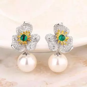 Осенне-зимний комплект из искусственного жемчуга, натуральный австралийский белый бисер, серьги-иглы из серебра 925 пробы, цепочка на ключицу, премиум-класса для женщин