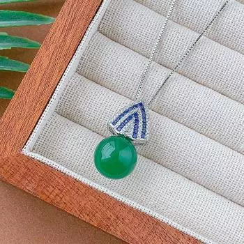 Осенне-зимний комплект украшений серьги-гвоздики из халцедона цепочка на ключицу темперамент полный бриллиантов ретро легкий роскошный модный женский ювелирный