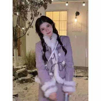 Осенне-зимний короткий жакет из хлопка и шерсти с высокой талией, полуоблегающая юбка, комплект из двух предметов, пальто высокого качества S