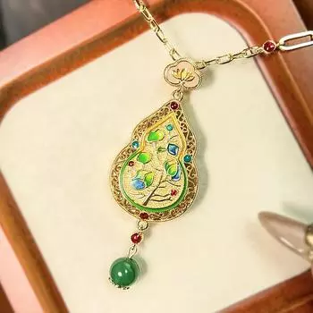 Осенне-зимний костюм ювелирные изделия ожерелье капля воды браслет в форме бабочки эмаль мастерство ретро национальный стиль мода женский стиль