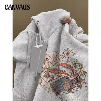 Осенне-зимний круглый вырез большого размера свободный женский парный свитер с длинным рукавом с подкладкой M серый/белый