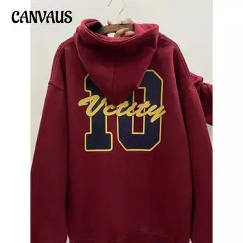 Осенне-зимний круглый вырез большого размера свободный женский парный свитер с длинным рукавом с подкладкой M вино красного