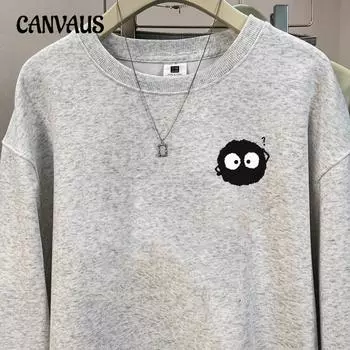 Осенне-зимний круглый вырез большого размера свободный женский парный свитер с длинным рукавом с подкладкой M