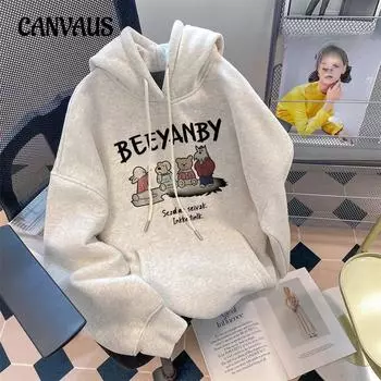 Осенне-зимний круглый вырез большого размера свободный женский парный свитер с длинным рукавом с подкладкой M серый/белый