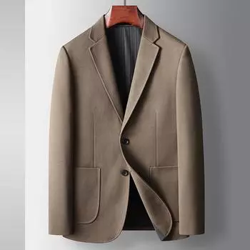 Осенне-зимний легкий роскошный деловой пиджак в западном стиле для людей среднего возраста и молодежи, однотонный однобортный модный пиджак 170
