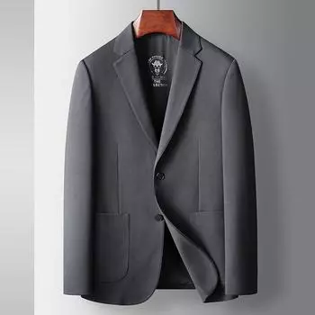 Осенне-зимний легкий роскошный деловой пиджак в западном стиле для людей среднего возраста и молодежи, однотонный однобортный модный пиджак 170 хаки