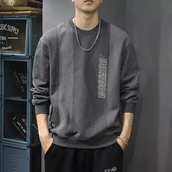 Осенне-зимний модный брендовый свитер с круглым вырезом, мужской свободный, большого размера, в американском ретро-стиле, грубый, красивый, повседневный, куртка, топ Tide M