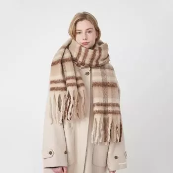 Осенне-зимний мягкий и теплый искусственный кашемировый клетчатый женский мохеровый шарф-шаль