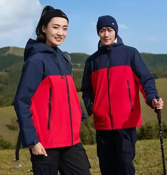 Осенне-зимний мужской и женский графеновый тепловой энергетический интегрированный штурмовой костюм, водонепроницаемая ветрозащитная модная куртка для пар, для отдыха в помещении и спорта на открытом воздухе M синий