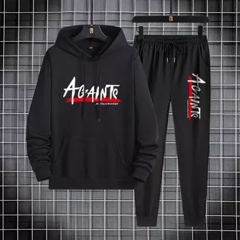 Осенне-зимний мужской и женский свитер с капюшоном с модным принтом Slim Fit XL