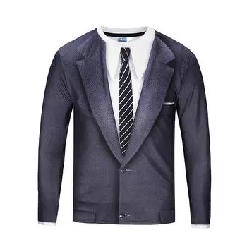 Осенне-зимний мужской костюм с 3D-цифровым принтом, напечатанный узор Harajuku, повседневная модная толстовка с круглым вырезом S