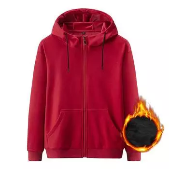 Осенне-зимний мужской однотонный кардиган с капюшоном и бархатным свободным повседневным спортивным свитером 5xl чёрный