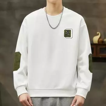 Осенне-зимний мужской прочный утолщенный свитер с интегрированным флисом и круглым вырезом, свободный молодежный топ американского модного бренда M