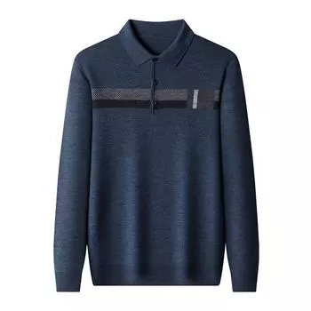 Осенне-зимний мужской шерстяной свитер с лацканами и внутренней полоской, толстый мужской шерстяной свитер M