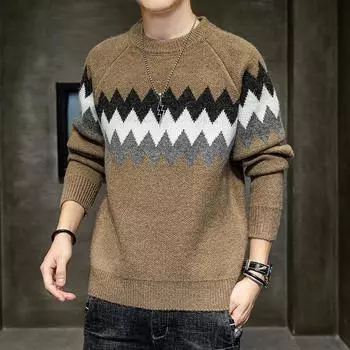 Осенне-зимний мужской свитер для отдыха Китайской литературной академии L серый