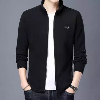 Осенне-зимний мужской свитер, кардиган, повседневная куртка с длинным рукавом XL синий