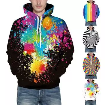 Осенне-зимний мужской свитер с капюшоном, мужской свитер с длинным рукавом, топ XXL чёрный