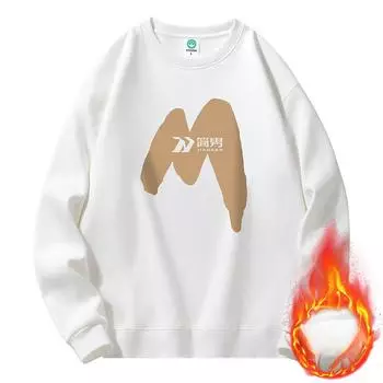 Осенне-зимний мужской свитер, свободный флисовый утолщенный пуловер, подростковый студенческий свитер с круглым вырезом, универсальная нижняя рубашка M белый