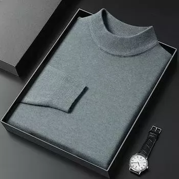 Осенне-зимний мужской свитер, трикотажная базовая рубашка, молодежный мужской свитер 21 цвета, тонкий однотонный полуводолазка, свитер-пуловер 165