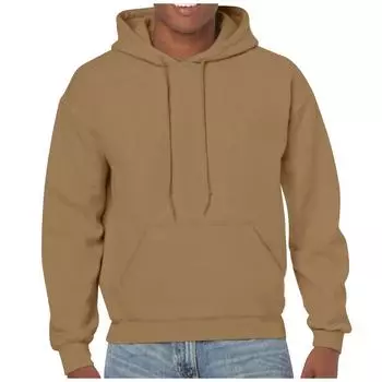 Осенне-зимний мужской свободный большой свитер с капюшоном, однотонный повседневный свитер L верблюд