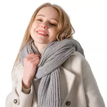 Осенне-зимний новый акриловый однотонный шарф из пряжи для женщин и пар, удлиненный шарф из пряжи 190 * 40cm красный