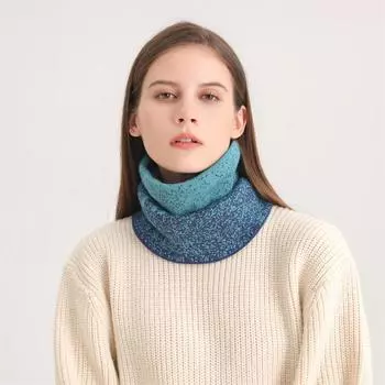 Осенне-зимний новый градиентный вязаный шарф, универсальный мужской и женский чехол, защитный чехол для головы и шеи, утолщенный теплый ветрозащитный шарф для шеи One Size