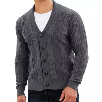 Осенне-зимний новый кардиган, мужской свитер, деловой свитер высокого качества L темно-синий