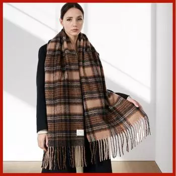 Осенне-зимний новый клетчатый шарф с цветными блоками для женщин, утолщенный и теплый для пар, шарф для студентов, высококачественный и универсальный 220*50cm