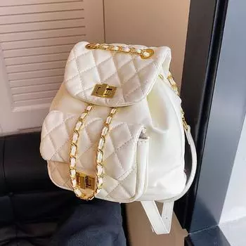 Осенне-зимний новый модный универсальный однотонный рюкзак с ромбами, сумка через плечо для женщин, большая вместительная студенческая деловая сумка чёрный