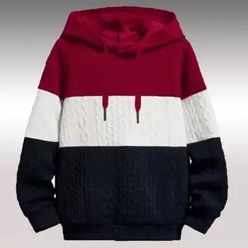 Осенне-зимний новый мужской модный повседневный вязаный свитер с капюшоном, толстовка S чёрный