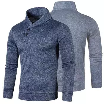 Осенне-зимний новый мужской свободный повседневный пуловер, флисовый свитер с длинными рукавами, вязаный свитер S белый