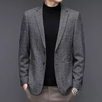 Осенне-зимний новый негигроскопичный шерстяной костюм мужской корейской версии тонкий модный повседневный костюм шерстяная куртка M